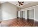 Open bedroom space with hardwood flooring and spacious closets at 2006 Hawthorne Way, Woodstock, GA 30189