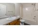 Well-lit bathroom features a tub/shower combo and vanity at 1732 Broad River Rd, Atlanta, GA 30349