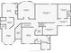 Detailed floor plan showcasing a primary bedroom, bathrooms, Gathering room, and laundry room at 2952 Perimeter Cir, Buford, GA 30519