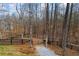 Gated gravel driveway winding through a wooded landscape, ensuring privacy and seclusion for the property at 8710 Little Mill Rd, Cumming, GA 30041