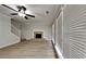 Bright living room with a fireplace and hardwood floors at 8541 Glendevon Ct, Riverdale, GA 30274