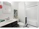 Updated bathroom featuring a combined shower and tub and a black-and-white tiled floor at 130 26Th Nw St # 511, Atlanta, GA 30309