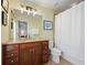 Bathroom featuring double sinks, and a shower with neutral color palette at 2316 Limehurst Ne Dr, Atlanta, GA 30319