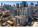 Overhead view of residential buildings and a community pool in the city at 275 13Th St # Apt 509, Atlanta, GA 30309