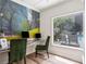 Well-lit work area with dual monitors and views of the pool, creating a productive and enjoyable workspace at 275 13Th St # Apt 509, Atlanta, GA 30309