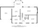 Main floor plan featuring a kitchen, dining room, and living room layout with a garage entrance at 4570 Thicket Trl, Snellville, GA 30039
