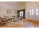 Bright living room with hardwood floors, ample seating, and natural light at 2 Westchester Sq, Decatur, GA 30030
