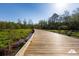 Community trail features wooden walkway over wet meadow with native plantings and trees at 3723 Mossbrook Ter, Suwanee, GA 30024