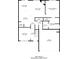 Layout of the first floor with dining area, kitchen, living room, garage, and main bedroom at 450 Lake Ridge Ln, Fairburn, GA 30213