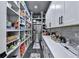 Well-organized pantry with ample shelving and storage, featuring white cabinetry at 783 Blackberry Trl, Lawrenceville, GA 30043