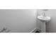 Cozy powder room with pedestal sink and neutral wall color at 2230 Mulsanne Dr, Lithonia, GA 30058