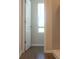 Bathroom featuring a shower with gray subway tile and window, providing a modern and refreshing look at 651 Egrets Landing #53, Covington, GA 30014