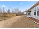 View of backyard with newly installed privacy fence and large grassy area at 7995 Brewton Creek Dr, Cumming, GA 30028