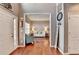Inviting foyer with hardwood floors, offering a glimpse into the stylishly decorated living spaces at 1229 Woodmere Dr, Loganville, GA 30052