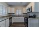 Updated kitchen featuring white cabinets, granite countertops, and stainless steel appliances at 2777 Luther Dr, Atlanta, GA 30344