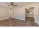Inviting living space with wood floors, neutral colors, and seamless access to multiple rooms at 2777 Luther Dr, Atlanta, GA 30344