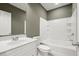Bathroom features white fixtures, new paint, and a tub/shower combo at 3680 Falling Leaf Ln, Cumming, GA 30041