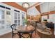 Breakfast nook with seating for four adjoins a modern kitchen and Gathering room, complete with hardwood floors at 135 Newcastle Ct, Roswell, GA 30076