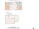 Floorplan illustration with dimensions for basement, deck and first and second floors at 2308 Mark Trl, Decatur, GA 30032