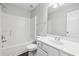 A full bathroom featuring a shower/tub combo, vanity, and toilet at 4416 Water Mill Dr, Buford, GA 30519