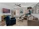 Bright living room featuring a comfortable sofa, stylish decor, and ample natural light at 511 Burton Dr # 805, Alpharetta, GA 30009