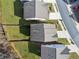 Overhead view of properties, highlighting the fenced yards and proximity to the street at 103 Bryon Ln, Acworth, GA 30102