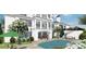 Stunning backyard pool area with a large patio and seating at 1075 Lancaster Sq, Roswell, GA 30076