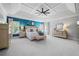 Spacious primary bedroom features luxurious finishes and a custom tray ceiling at 3111 Old Thompson Mill Rd, Buford, GA 30519