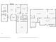 Layout of the house showcasing the arrangement of rooms including the living room, kitchen, bedrooms and basements at 3434 Saddlebrook Dr, Loganville, GA 30052