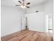 This bedroom features hardwood floors and neutral walls at 2794 Hillvale Cove Way, Lithonia, GA 30058