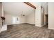 Bright living room with a vaulted ceiling, ceiling fan, and French doors leading to the outdoors at 5474 Post Road Pass Pass, Stone Mountain, GA 30088