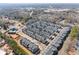 An aerial view of the community showcasing townhomes, landscaping, and a swimming pool at 355 Walker Avenue, Roswell, GA 30076