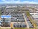 An aerial view of the community displaying townhomes, roadways, and neighborhood amenities at 355 Walker Avenue, Roswell, GA 30076