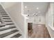 Modern living room featuring hardwood floors, recessed lighting, and an open floor plan at 686 Smokey Quartz Way, Kennesaw, GA 30144