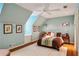 Comfortable bedroom with sloped ceilings, hardwood floors, and ample natural light at 1762 Nancy Creek Bluff, Atlanta, GA 30305