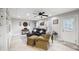 Finished basement with built-ins, recessed lighting, and comfortable seating area at 416 Telfair Way, Canton, GA 30115