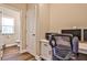 Dedicated home office space with a comfortable chair, modern desk, and convenient access to a half bath at 429 Stagecoach Bnd, Smyrna, GA 30080