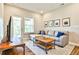 Inviting living room with cozy sofa, stylish coffee table, and view to outdoor area at 429 Stagecoach Bnd, Smyrna, GA 30080