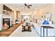Spacious living room with fireplace, modern decor, hardwood floors, and an open layout at 429 Stagecoach Bnd, Smyrna, GA 30080