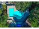 Aerial shot of the community pool with a spacious deck and surrounding greenery at 80 Adrian Pl, Atlanta, GA 30327