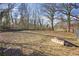 The large backyard has a chain link fence with scattered mature trees at 556 Holly Nw St, Atlanta, GA 30318