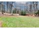 Large backyard with mature trees, storage shed, and chicken coop at 2722 Oswood Dr, Tucker, GA 30084