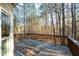 Wooden deck overlooking a backyard full of trees with ample light, creating a serene, nature-filled space at 514 Lovinggood Ct, Woodstock, GA 30189