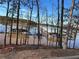Scenic lake view from the property featuring private boat docks and mature trees at 514 Lovinggood Ct, Woodstock, GA 30189