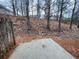 View of the backyard with a concrete patio and a wooden fence at 1606 Little Creek Dr, Lawrenceville, GA 30045