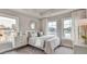 Bedroom features three windows, a double bed, two side tables and grey walls at 1729 Lansmere Sw St, Marietta, GA 30008