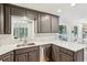 Contemporary kitchen features white countertops, gray cabinets, and a stainless steel dishwasher at 2528 Fernleaf Nw Ct, Atlanta, GA 30318