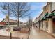 Downtown street view with sidewalks and store fronts in the background at 505 Rocking Porch Way Way, Woodstock, GA 30189