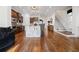 This is a spacious kitchen with marble island, stainless appliances, and hardwood floors at 538 Sarabrook Ne Pl, Sandy Springs, GA 30342