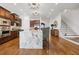 This is a spacious kitchen with marble island, stainless appliances, and hardwood floors at 538 Sarabrook Ne Pl, Sandy Springs, GA 30342